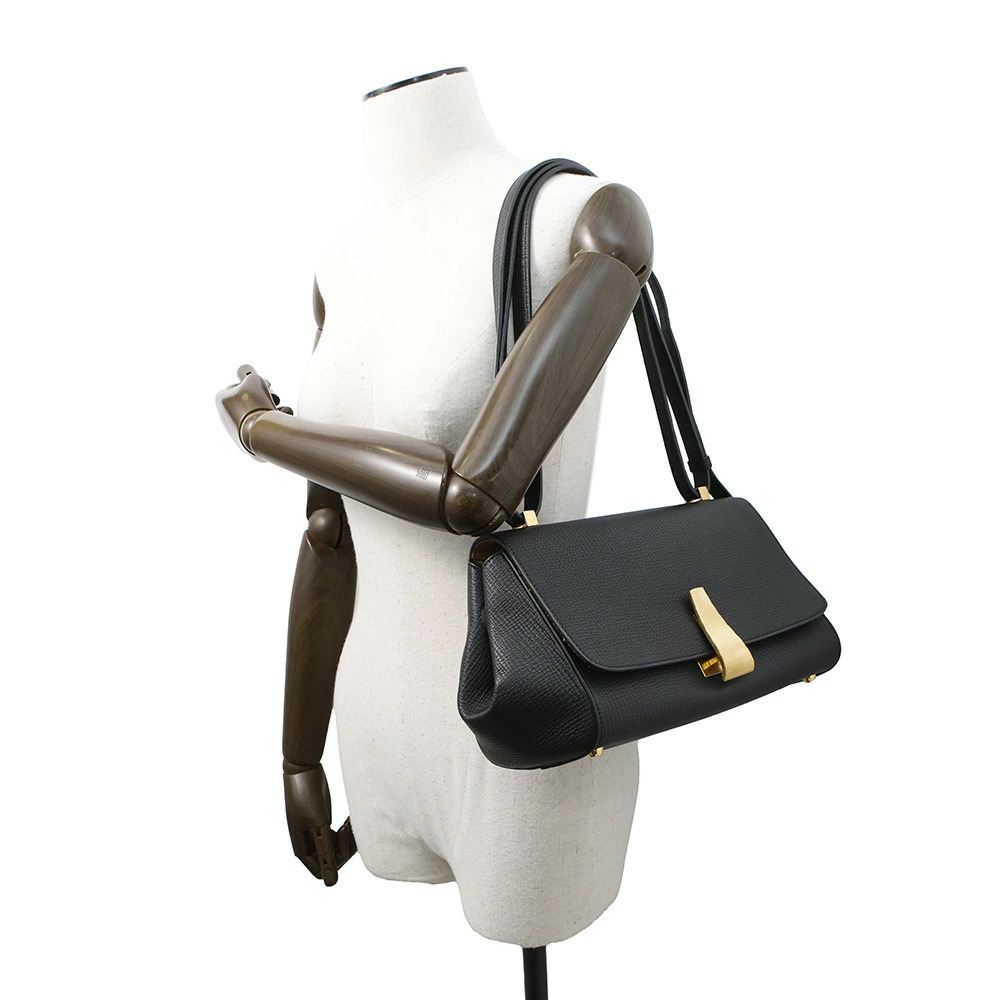 Bottega Veneta Shoulder Bag Angle Palmerato Leather Black - Picture 4 of 12